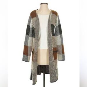 Gray and Brown Cardigan Sweaters with Textured Knit Patterns